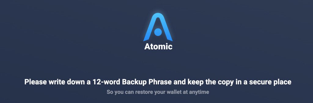 Atomic Wallet 12-word backup phrase
