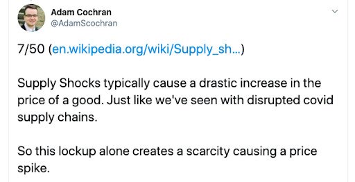 Tweet about ETH supply