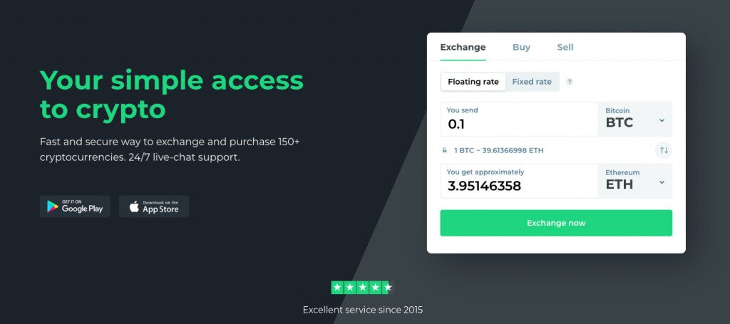 Changelly Homepage