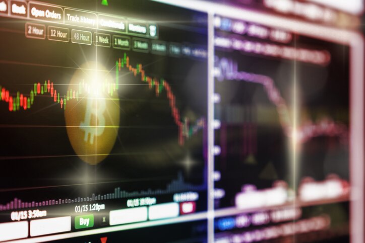 Bitcoin exchange screen of trading