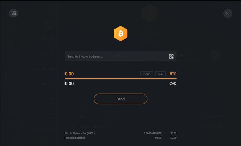 Exodus Wallet Sending Cryptocurrency