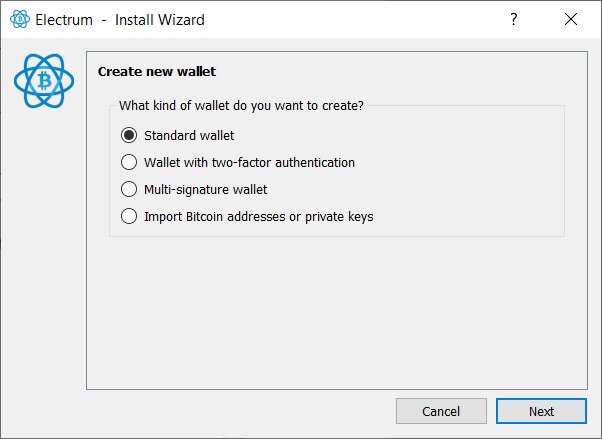 A standard Electrum wallet recovery