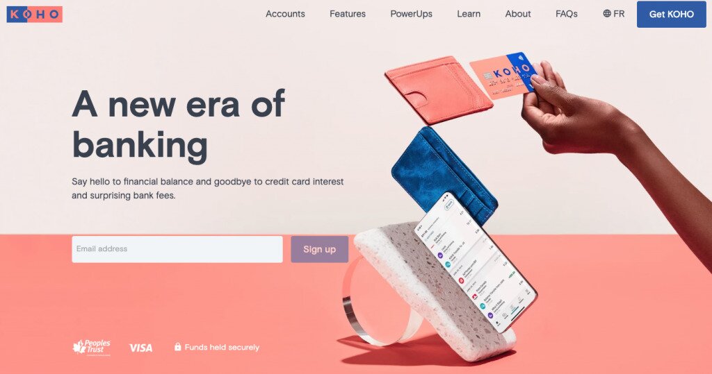 Screenshot of KOHO Homepage