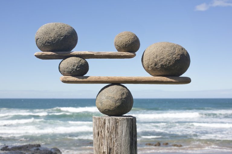 Balancing rock sculpture