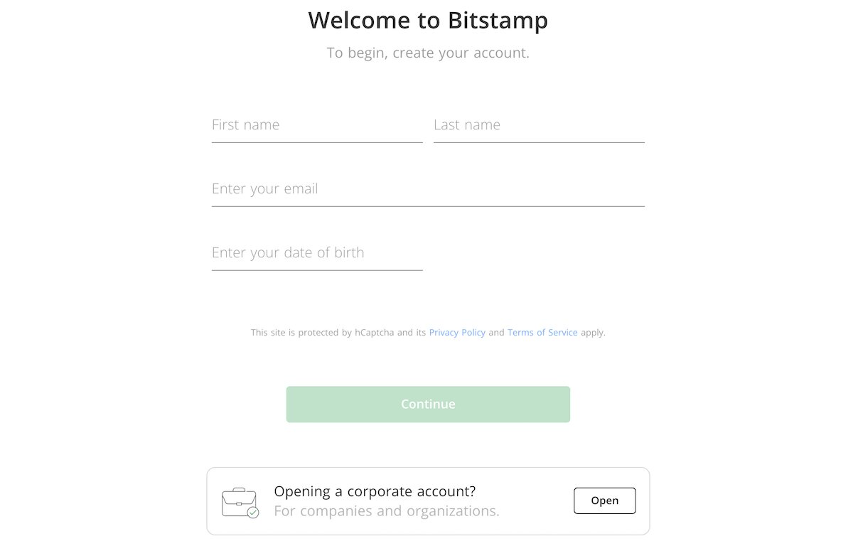 Bitstamp sign-up