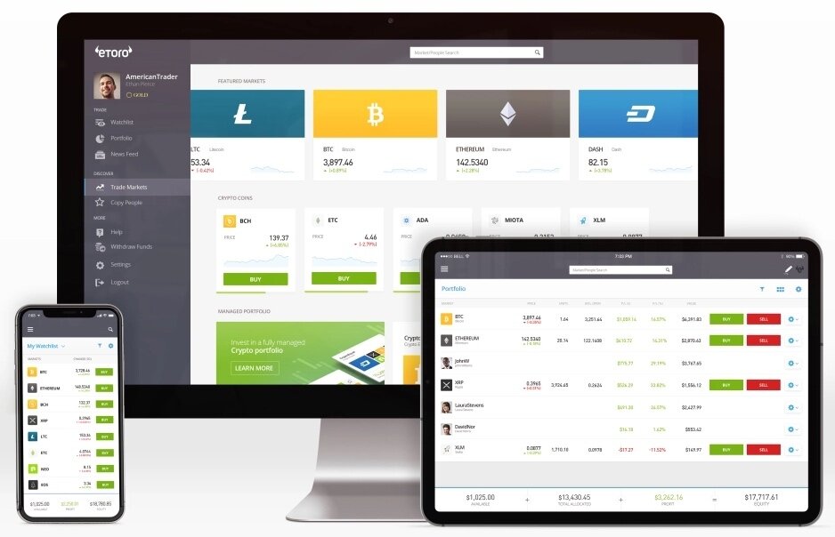 eToro is available on desktop, mobile, tablets and more.