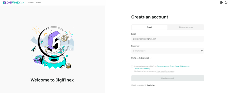 DigiFinex Create Account