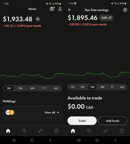 Wealthsimple Interface