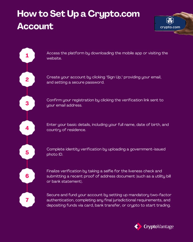 Guide to setting up a crypto.com account