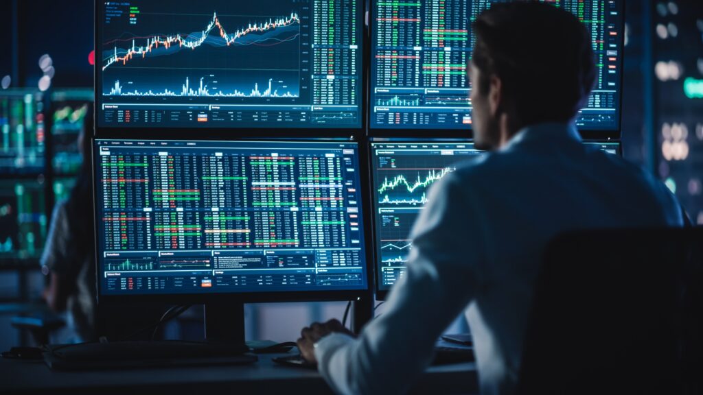 Man using advanced crypto trading tools