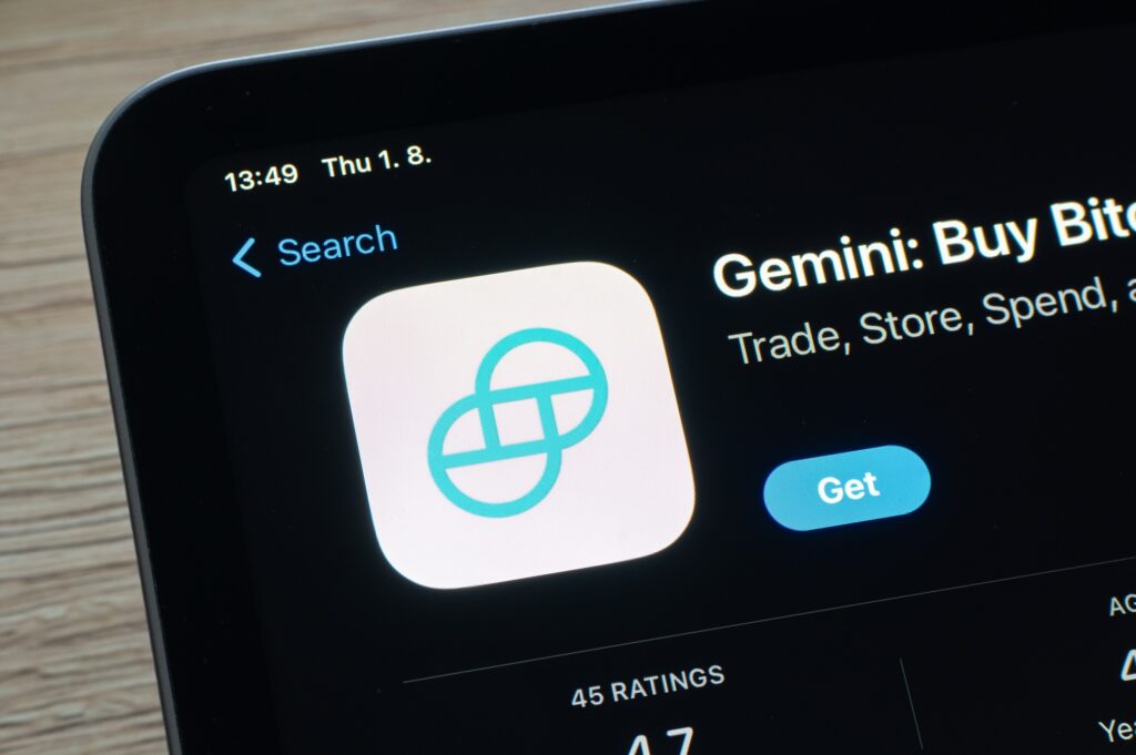 Gemini crypto trading mobile application