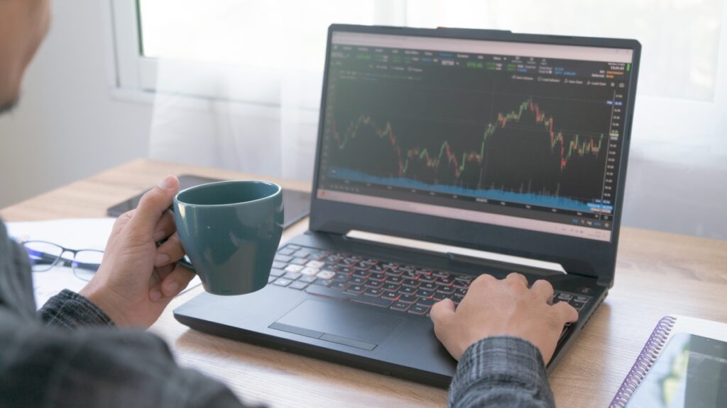 Person trading crypto