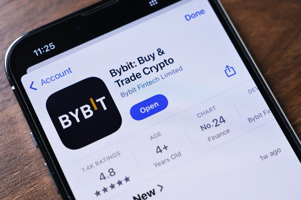 Bybit mobile application on smartphone