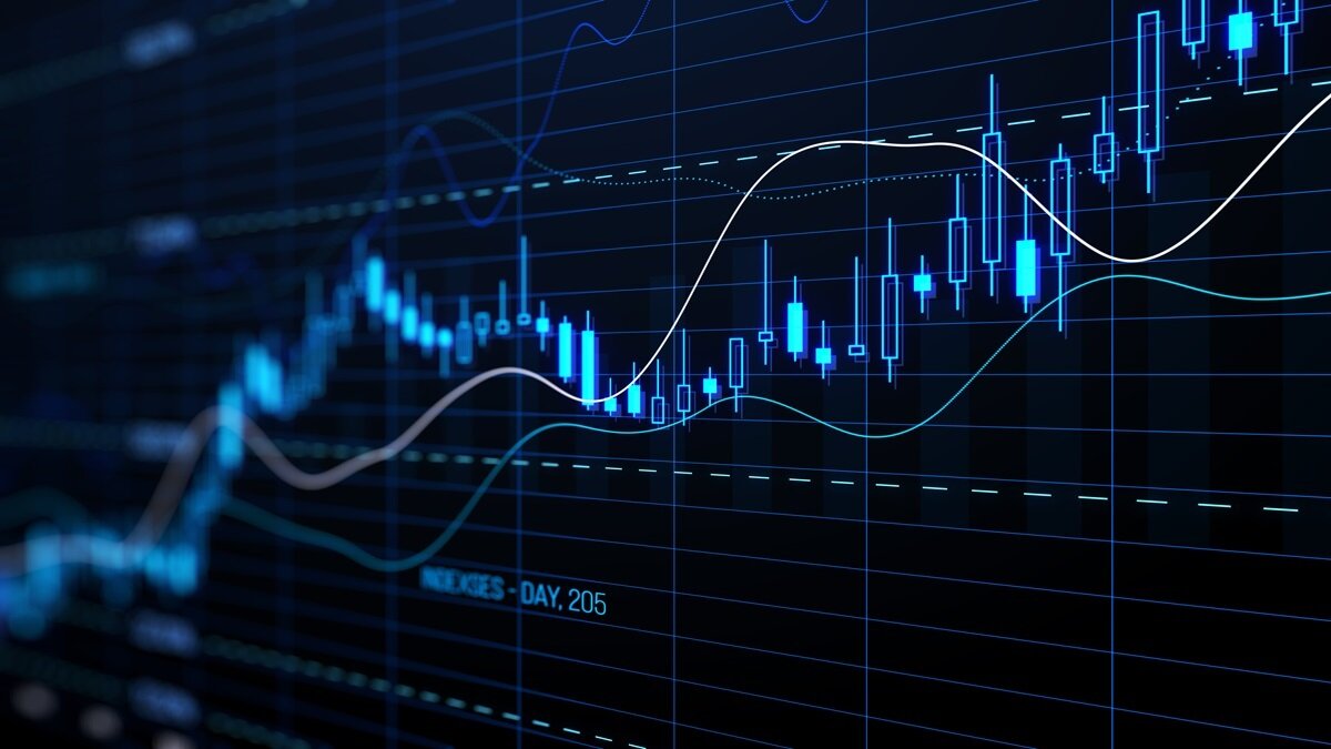 Stock graph indicating crypto market movements