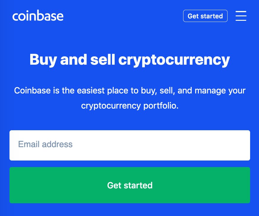 Coinbase Exchange Homepage