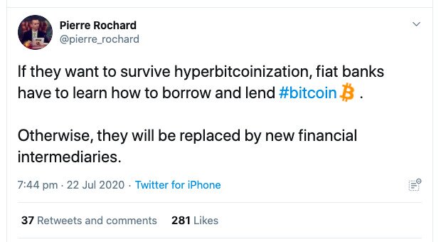 Hyper-bitcoinization tweet