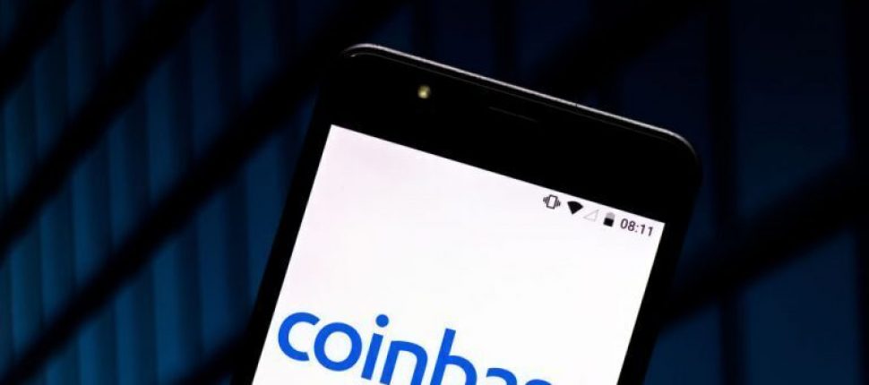 Coinbase Logo on phone