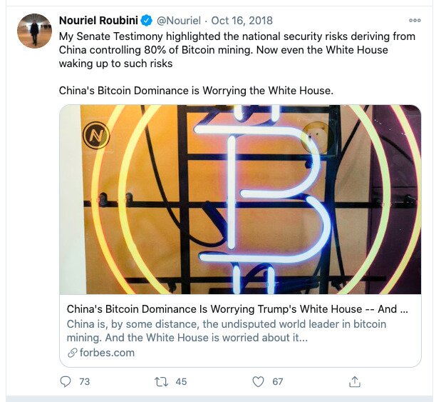 Nouriel Roubini tweet
