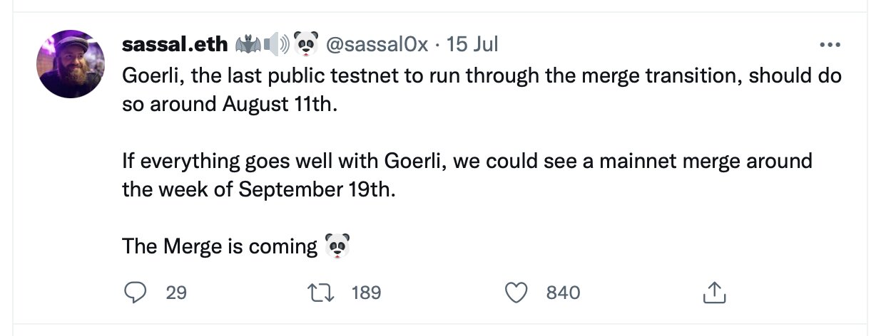 Sassal Tweet about ETH
