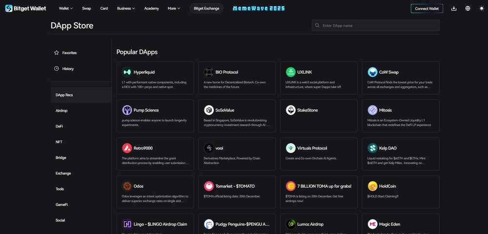 Bitget Dapp store